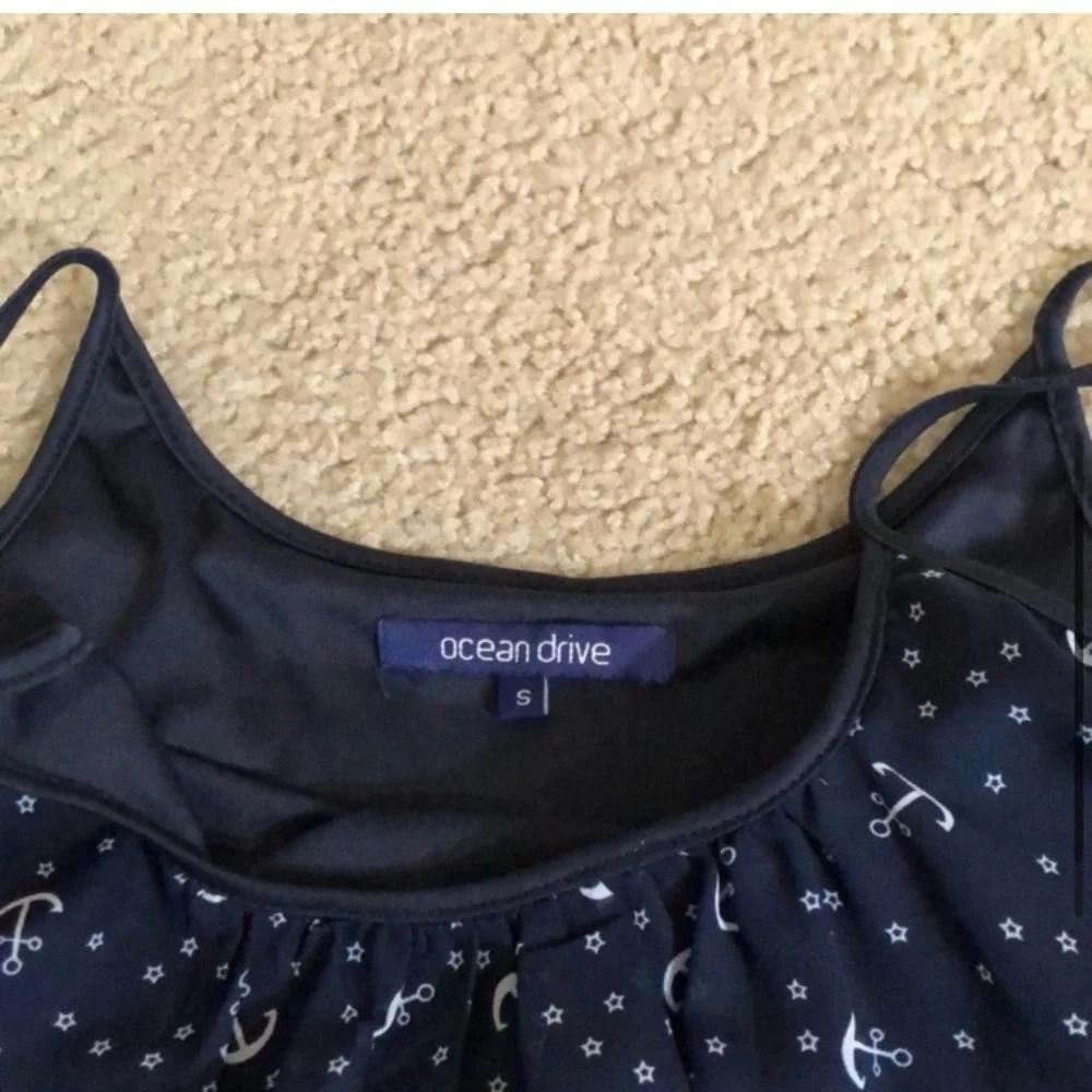 Navy Blue Anchor Print Sleeveless Camisole Summer Tank Top - Picture 3 of 6